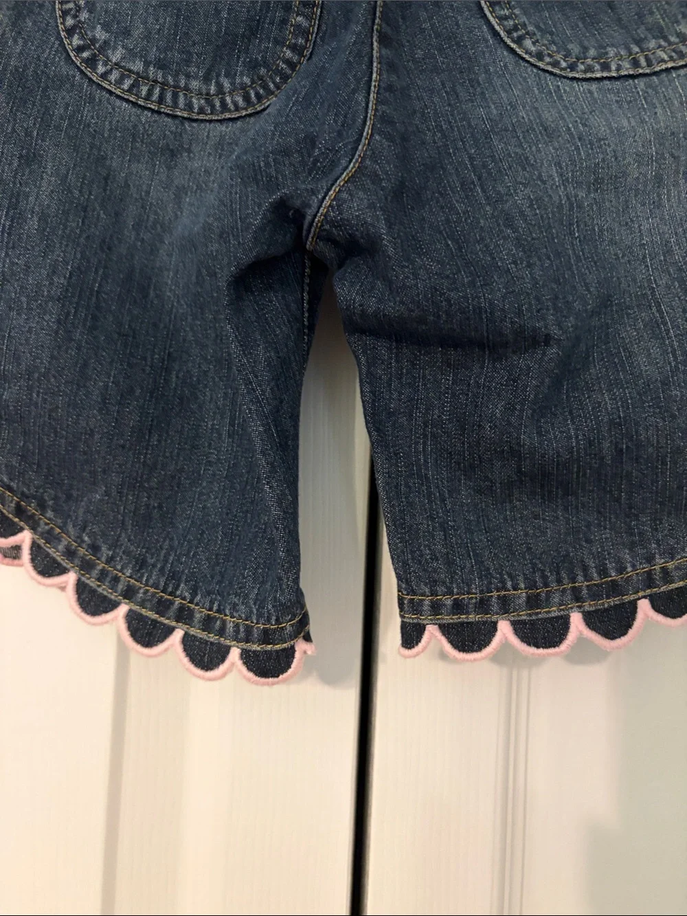 Vintage Gymboree Ice Cream Social Capri Jeans Scalloped Hem Size 12-18 Months